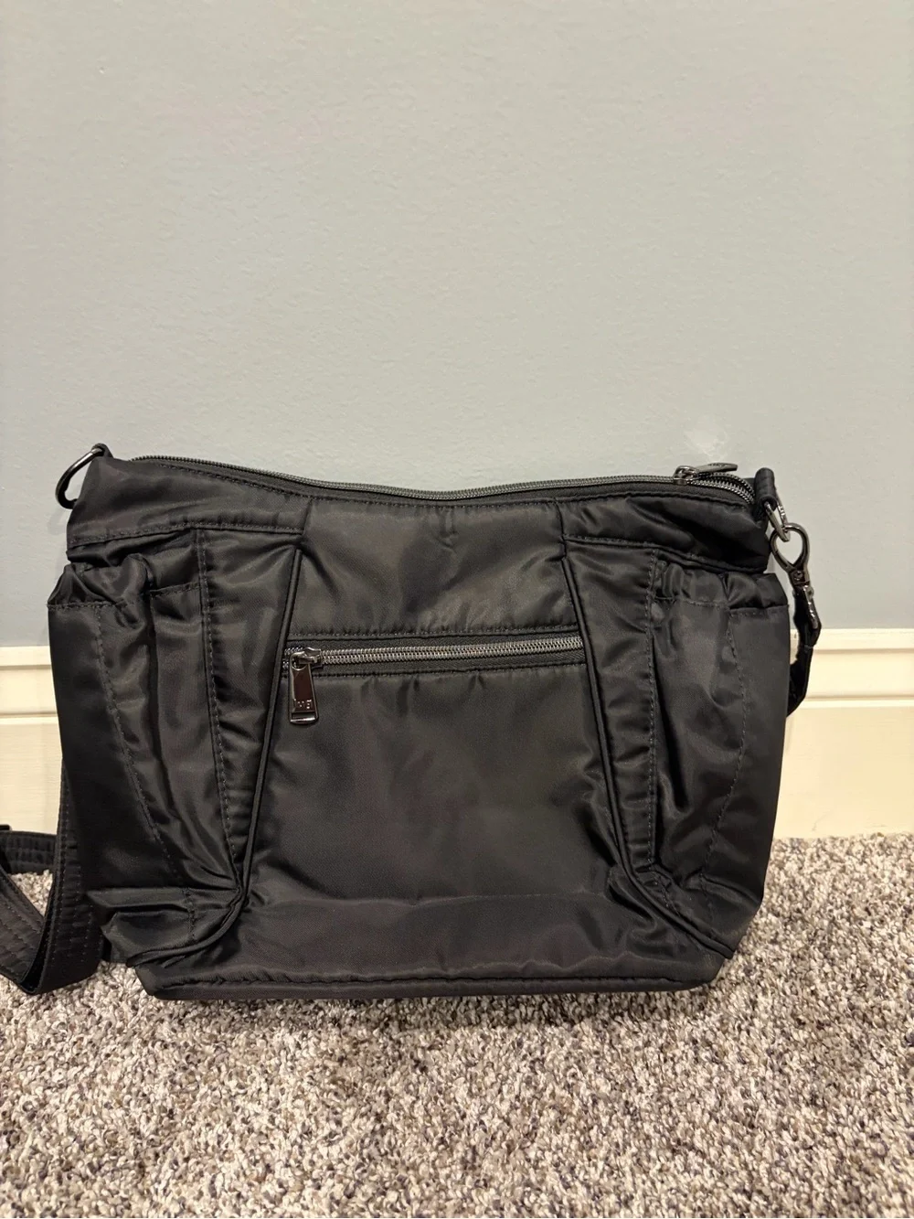 lug Mini Shuffle Black Quilted Crossbody Bag